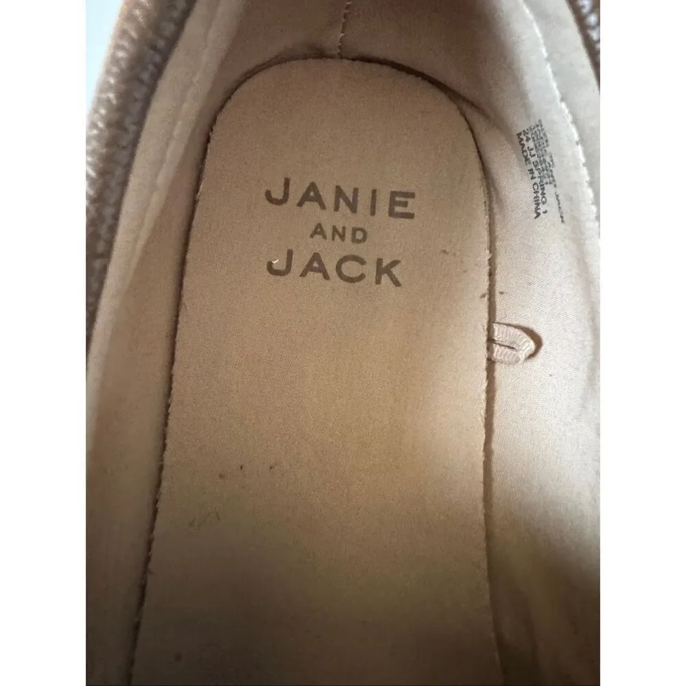 Janie & Jack 3 brown perforated flower show moccasin style loafer slip on meetin